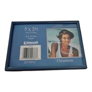 Intercraft Metal Photo Frame, 5" x 3 1/2", Slate Blue, Easel Back, Pre-owned